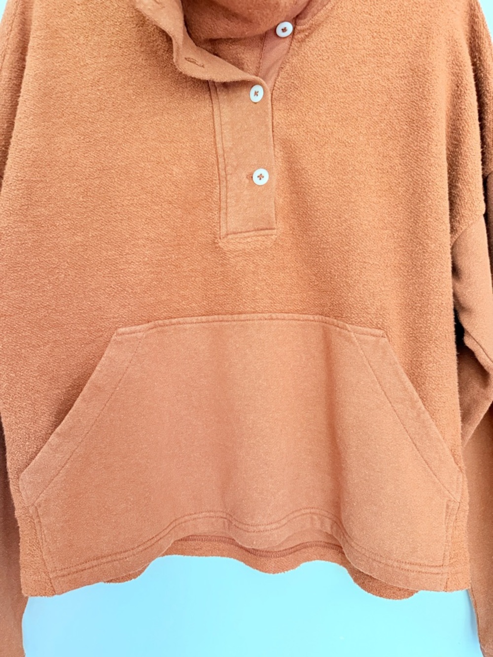 REI Co-op "Wallace" Lake Hemp Cotton Rust Orange Fleece Pullover Gorpcore Camp - Picture 8 of 16
